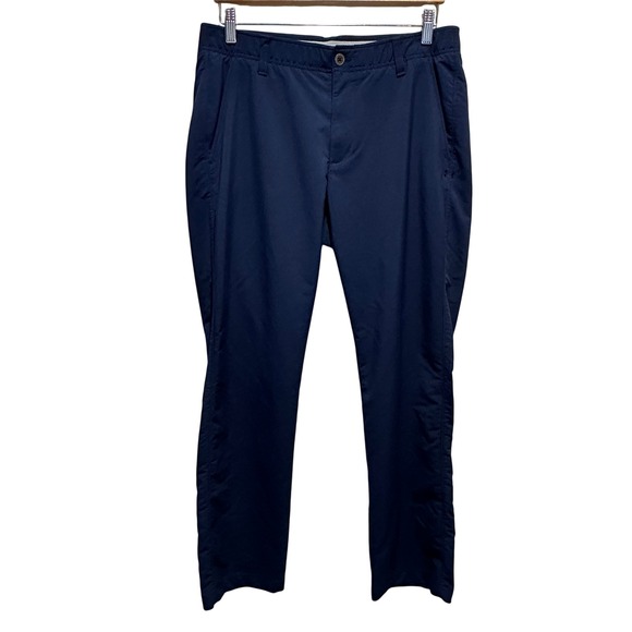 Under Armour Other - Under Armour Golf Pants Mens‎ 34x29 Navy Blue Tapered Leg Performance Chino